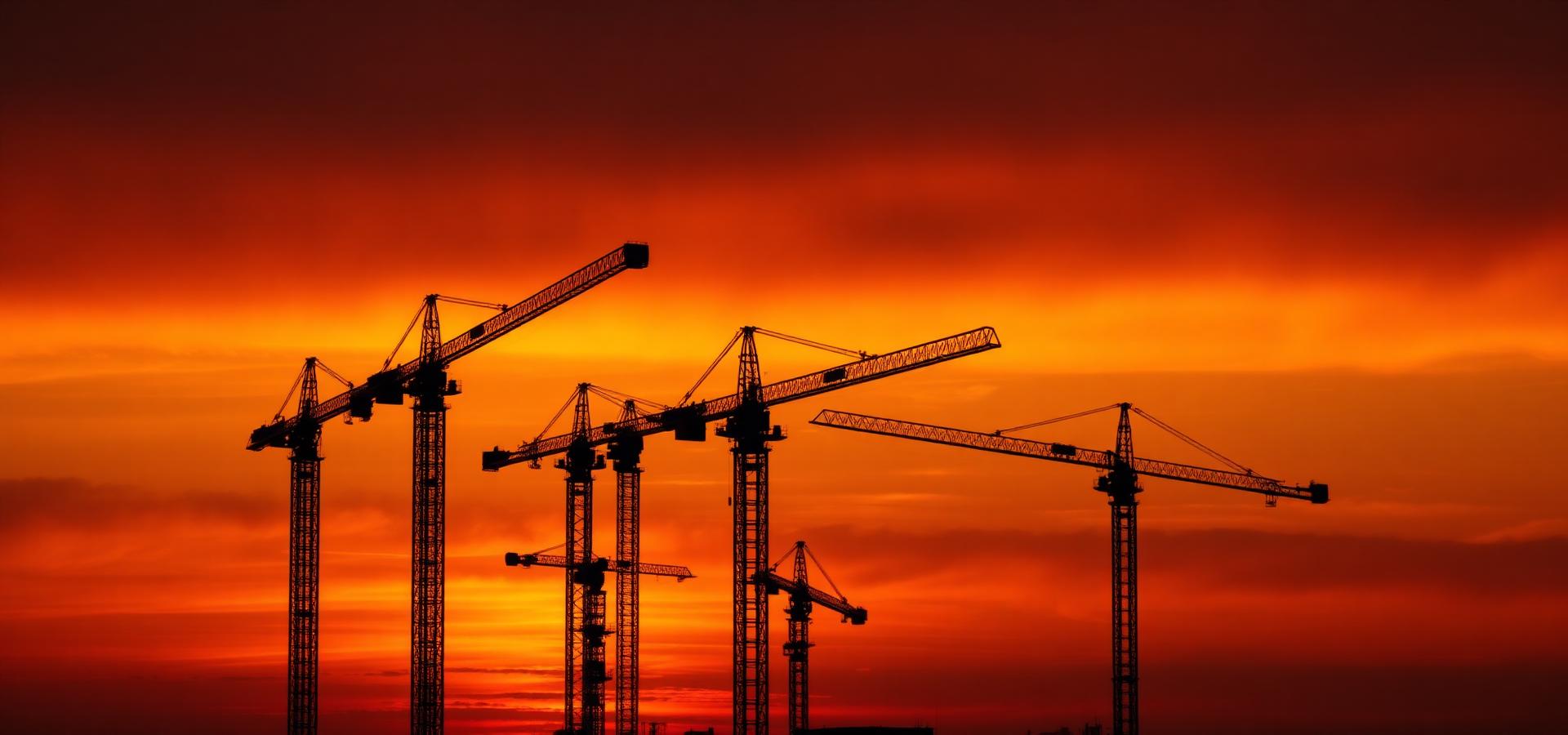 Cranes at sunset